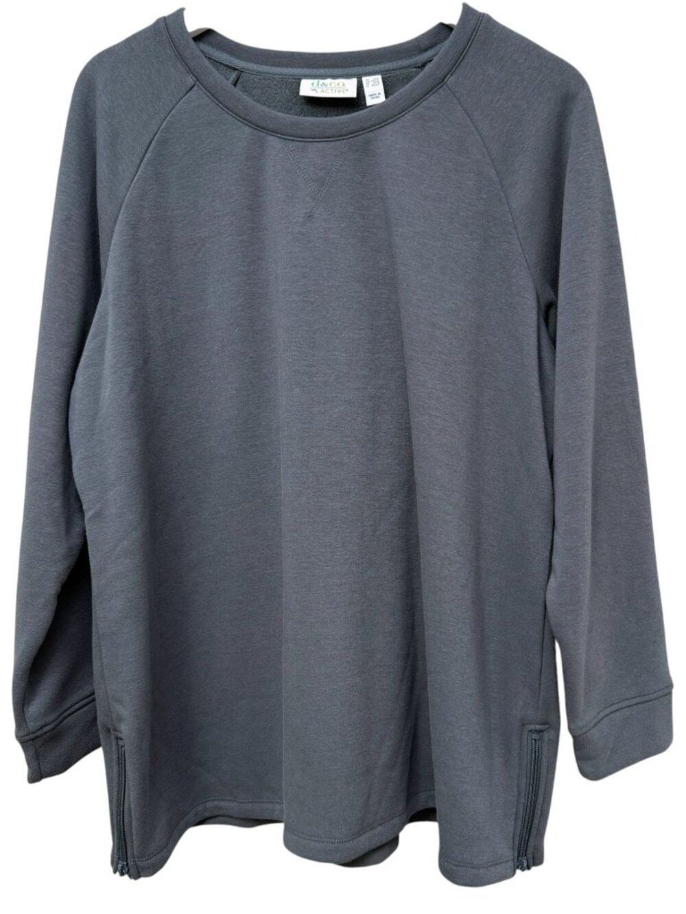 Denim & Co. Active Sweatshirt Slate Blue Plus Size 1X Petite NWOT